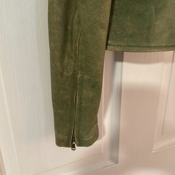 Vintage DKNY Green Soft Lamb Leather Women's Jacket Sz 8 Rare made in Italy - Picture 11 of 12